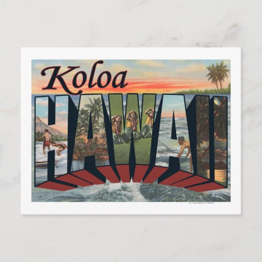 Koloa, HawaiiLarge Letter ScenesKoloa, HI Briefkaart (Voorkant)