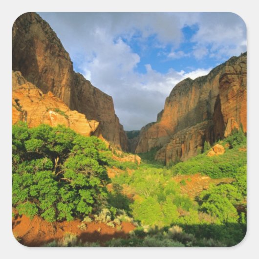 Kolob Canyon bij Zion Canyon in Zion National Vierkante Sticker (Voorkant)