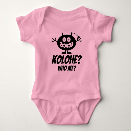 Kolohe? Wie ben ik? Baby kleding door: Ho Brah! Romper (Voorkant)