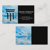 Kolom Logo | Ondernemingen | Blauwe marmer Visitekaartje (Voorkant / Achterkant)