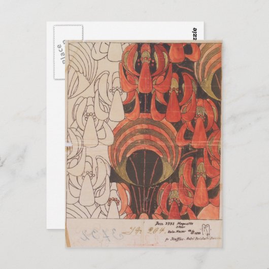 Koloman Moser- Backhausen Interior Texiles Briefkaart (Voorkant / Achterkant)