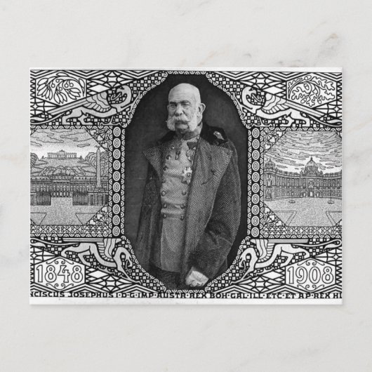 Koloman Moser - Briefkaart met keizer Franz Josef (Voorkant)