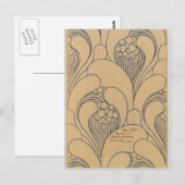 Koloman Moser- Fabric-ontwerp met florale bloem Briefkaart (Voorkant / Achterkant)