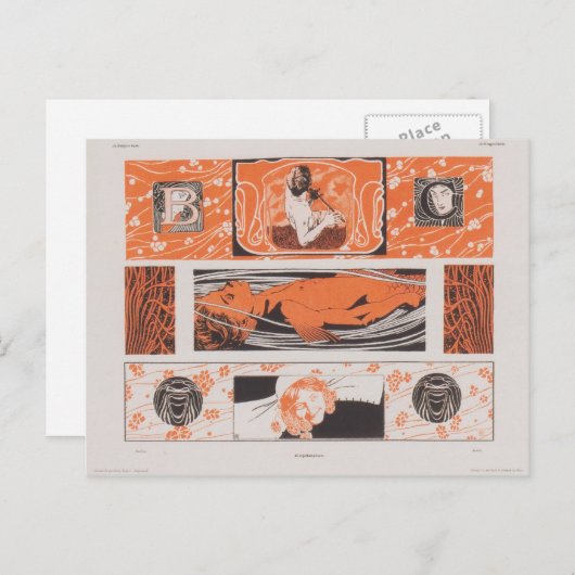 Koloman Moser- Head strips Briefkaart (Voorkant / Achterkant)