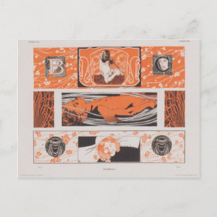 Koloman Moser- Head strips Briefkaart