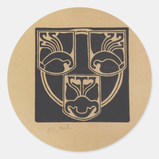 Koloman Moser - Ontwerp van het embleem Ronde Sticker (Voorkant)