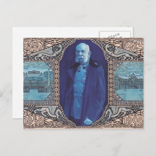 Koloman Moser - Ontwerp voor de jubileumkaart Briefkaart (Voorkant / Achterkant)