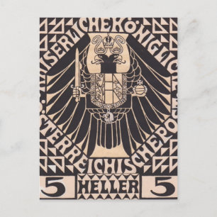 Koloman Moser-Postage-poststempel Briefkaart