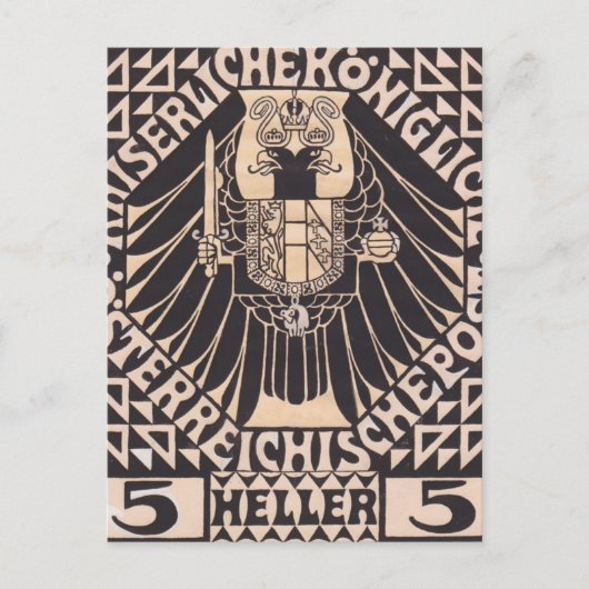 Koloman Moser-Postage-poststempel Briefkaart (Voorkant)