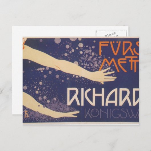 Koloman Moser-Poster van Prins Richard Metternich Briefkaart (Voorkant / Achterkant)