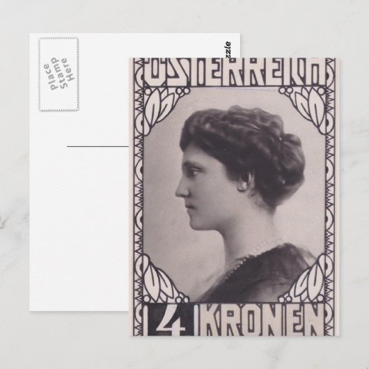 Koloman Moser - Stamp Design Empress Zita Briefkaart (Voorkant / Achterkant)
