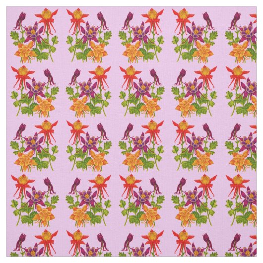 kolombloemen afdrukken stof (Swatch)