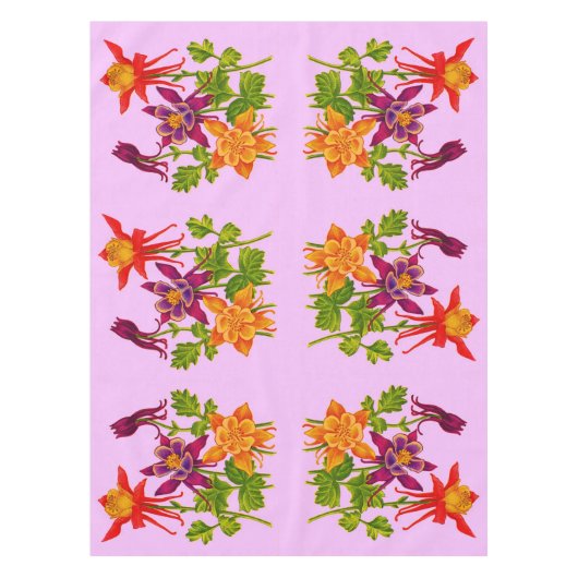 kolombloemen afdrukken tafelkleed (Voorkant)