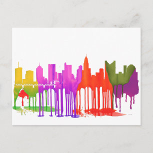 KOLOMBUS, OHIO SKYLINE PUDDLES - BRIEFKAART