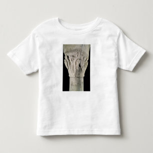 Kolomkapitaal met een man met verhoogde wapens kinder shirts
