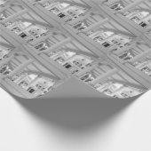 Kolommen Architectuur Zwart en Witte Foto Cadeaupapier (Hoek)