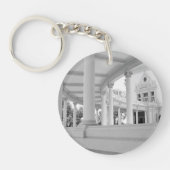  Kolommen Architectuur Zwart en Witte Foto Sleutelhanger (Voorkant)