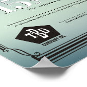 Kolommen mijlpaalcertificaat ter nagedachtenis van poster (Hoek)