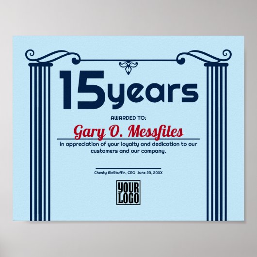 Kolommen universeel certificaat ter nagedachtenis poster (Voorkant)