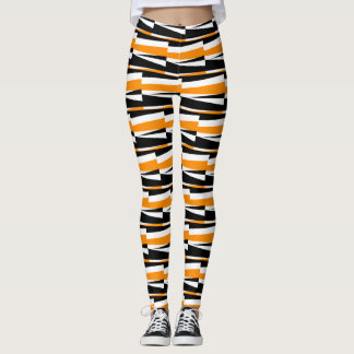 kolommen van blokken en gele staven symmetrisch leggings