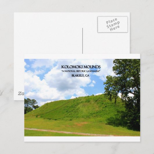 KOLOMOKI MOUNDS - Blakely, Georgia Briefkaart (Voorkant / Achterkant)