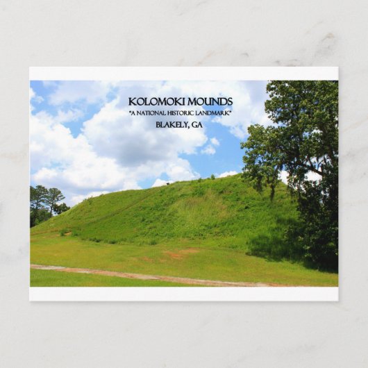 KOLOMOKI MOUNDS - Blakely, Georgia Briefkaart (Voorkant)