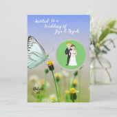 Kolompapier Vintage Paar Tuin Vlinder Kaart (Staand voorkant)