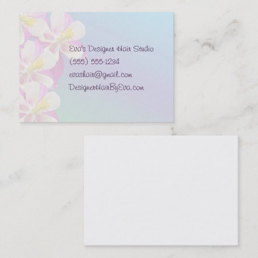 Kolomventilatorroze en wit  visitekaartje (Voorkant / Achterkant)