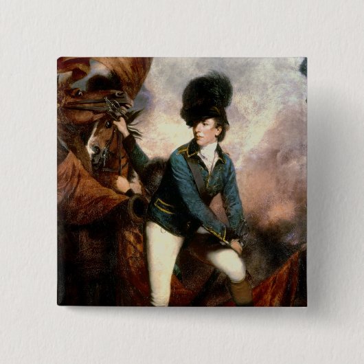Kolonel Banastre Tarleton 1782 Vierkante Button 5,1 Cm (Voorkant)