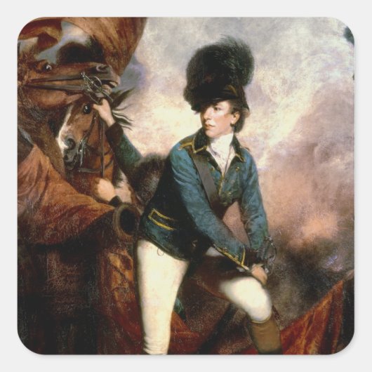 Kolonel Banastre Tarleton 1782 Vierkante Sticker (Voorkant)