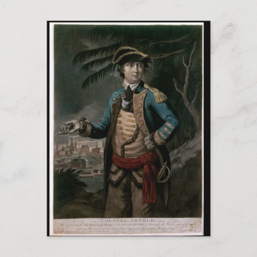 Kolonel Benedict Arnold, pub. Londen, 1776 Briefkaart (Voorkant)