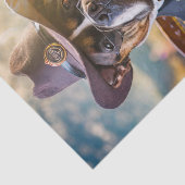 Kolonel Bluff veel, Bulldog die poker speelt Tissuepapier (Detail)