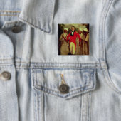 Kolonel Colin Mackenzie en zijn Indiase pandemie Vierkante Button 5,1 Cm (In situ)