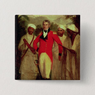 Kolonel Colin Mackenzie en zijn Indiase pandemie Vierkante Button 5,1 Cm