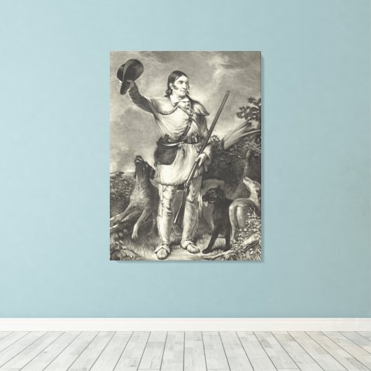 Kolonel Davy Crockett 1839 Canvas Afdruk (Insitu (Houten vloer))