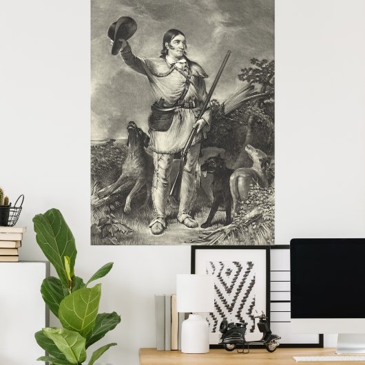Kolonel Davy Crockett 1839 Poster (Thuiskantoor)