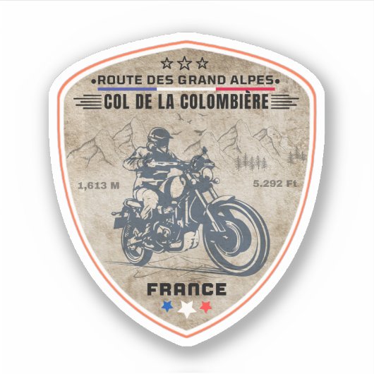 Kolonel de la colombiere, franse alpen sticker (Voorkant)