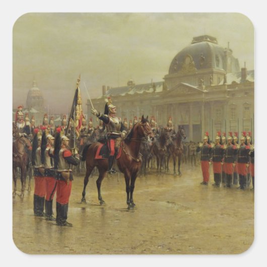 Kolonel de La Rochetulon Vierkante Sticker (Voorkant)