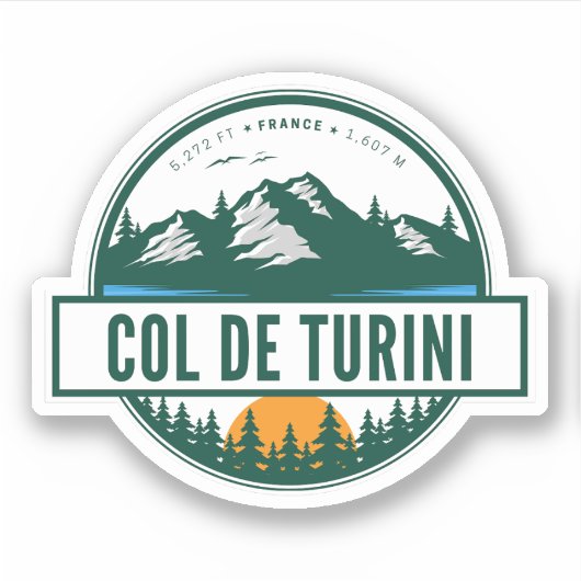 Kolonel de turini, Alpes Maritimes Sticker (Voorkant)