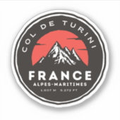 Kolonel de turini, Alpes Maritimes Sticker (Voorkant)