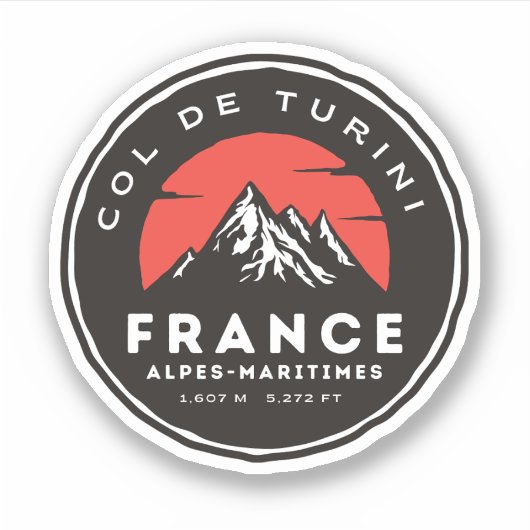 Kolonel de turini, Alpes Maritimes Sticker (Voorkant)