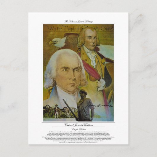 Kolonel James Madison Citizen Soldier Briefkaart (Voorkant)