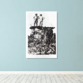 Kolonel Roosevelt en kolonel Rondon bij Navaite Canvas Afdruk (Insitu (Houten vloer))