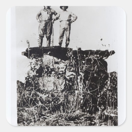 Kolonel Roosevelt en kolonel Rondon bij Navaite Vierkante Sticker (Voorkant)