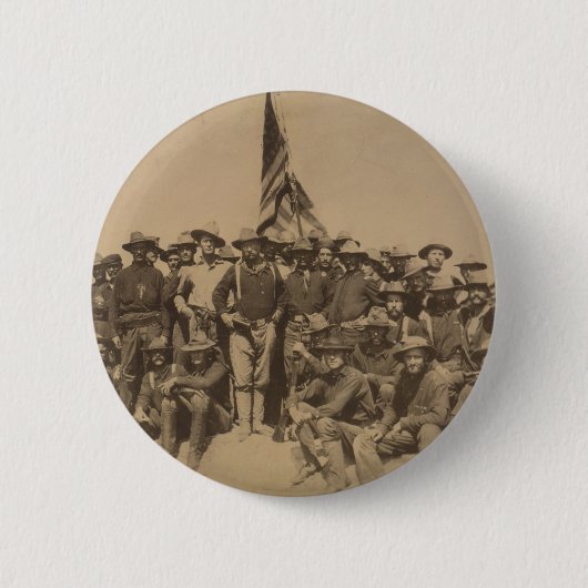 Kolonel Roosevelt en zijn Rough Riders Ronde Button 5,7 Cm (Voorkant)