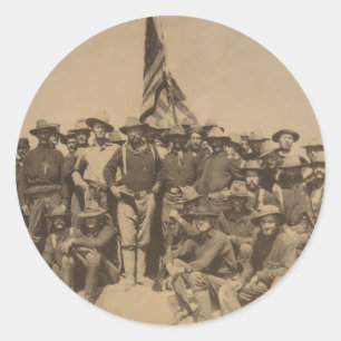 Kolonel Roosevelt en zijn Rough Riders Ronde Sticker