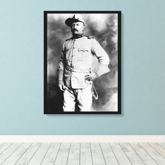 Kolonel Theodore Roosevelt, 1st Cavalry_War Afbeel Canvas Afdruk (Insitu (Houten vloer))