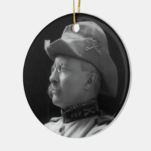 Kolonel Theodore Roosevelt van 1898 Keramisch Ornament (Links)