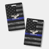 Kolonel Thin Blue Line Distress Vlag Badge (Voor- en achterkant)