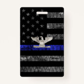 Kolonel Thin Blue Line Distress Vlag Badge (Achterkant)